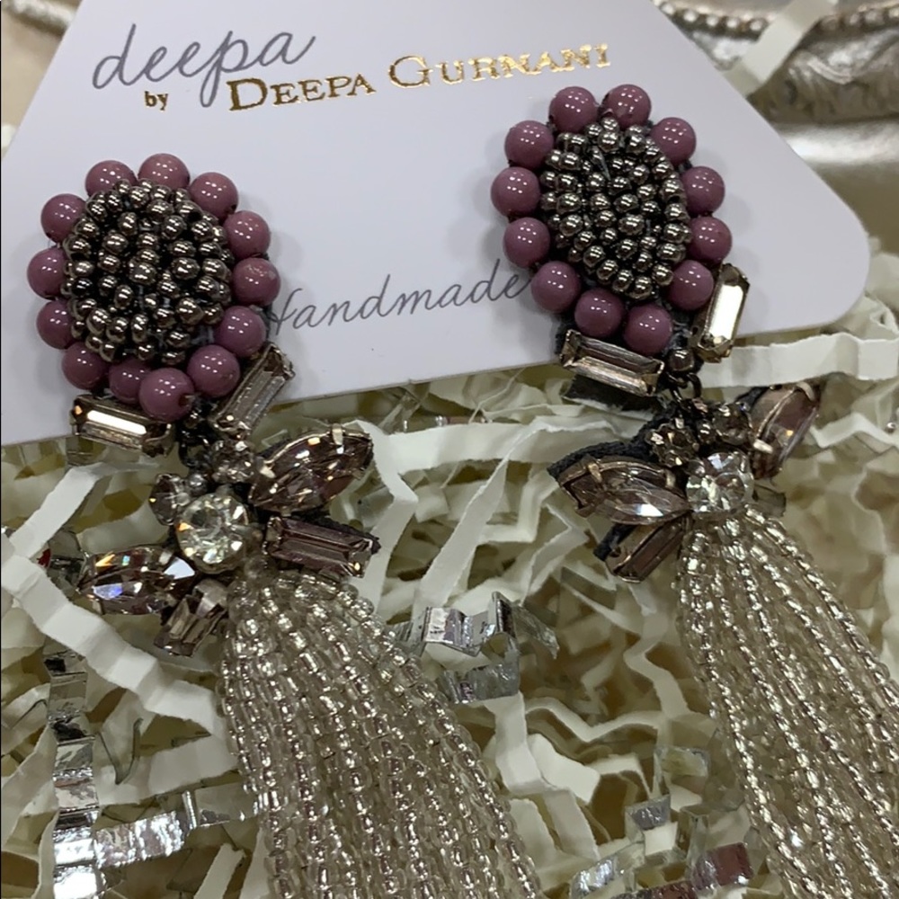 DEEPA GURNANI BETHEA EARRINGS IN GRAY WITH POSTS - Picture 10 of 13